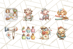 Farm Animal Beauty Salon Clipart PNG, Cute Animal Clip Art Product Image 6