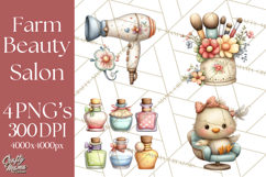 Farm Animal Beauty Salon Clipart PNG, Cute Animal Clip Art Product Image 1