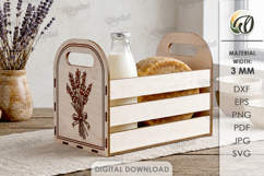 3D Farm Box Laser Cut. Storage crate SVG. Organizer. Floral Product Image 1