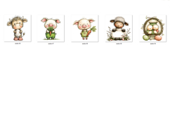 Easter Whimsical Bunny and Farm Animals Clipart Bundle Product Image 5