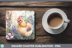 GorgeousFarm Butterflies Square Coaster design.