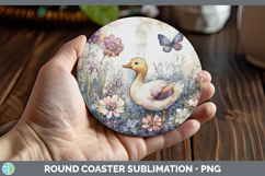 GorgeousFarm Butterflies Round Coaster design.