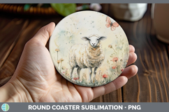 GorgeousFarm Butterflies Round Coaster design.