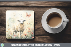 GorgeousFarm Butterflies Square Coaster design.