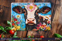 Cutting Board Design | Farm Animal | Cow and Flowers Product Image 1