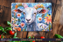 Cutting Board Design | Farm Animal | Goat and Flowers Product Image 1