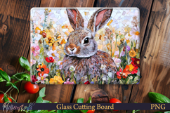 Cutting Board Design | Farm Animal | Rabbit and Flowers Product Image 1