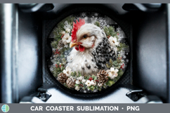 GorgeousFarm Checker Christmas Car Coaster design.