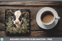 GorgeousFarm Checker Christmas Square Coaster design.