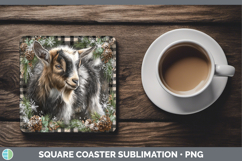 GorgeousFarm Checker Christmas Square Coaster design.