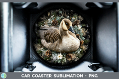 GorgeousFarm Checker Christmas Car Coaster design.