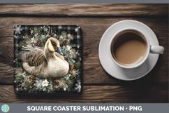 GorgeousFarm Checker Christmas Square Coaster design.