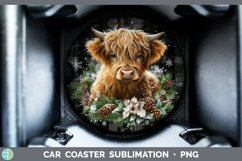 GorgeousFarm Checker Christmas Car Coaster design.