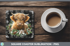 GorgeousFarm Checker Christmas Square Coaster design.