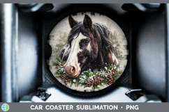 GorgeousFarm Checker Christmas Car Coaster design.