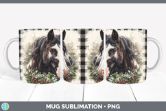 GorgeousFarm Checker Christmas Mug Wrap design.