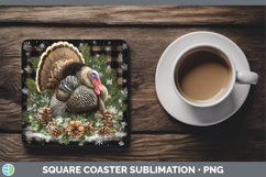 GorgeousFarm Checker Christmas Square Coaster design.
