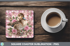 GorgeousFarm Checker Valentine Square Coaster design.