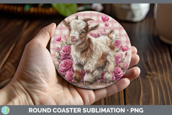 GorgeousFarm Checker Valentine Round Coaster design.