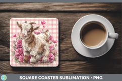 GorgeousFarm Checker Valentine Square Coaster design.