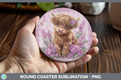 GorgeousFarm Checker Valentine Round Coaster design.