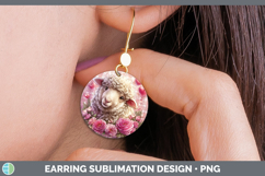 GorgeousFarm Checker Valentine Round Earrings design.