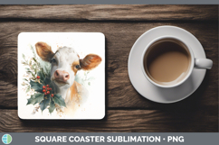 GorgeousFarm Christmas Botanicals Square Coaster design.