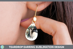 GorgeousFarm Christmas Botanicals Teardrop Earrings design.