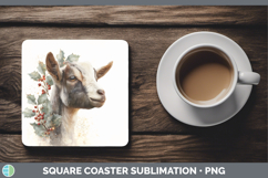 GorgeousFarm Christmas Botanicals Square Coaster design.