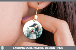 GorgeousFarm Christmas Botanicals Round Earrings design.