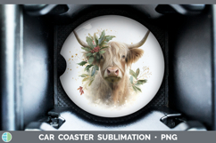 GorgeousFarm Christmas Botanicals Car Coaster design.
