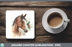 GorgeousFarm Christmas Botanicals Square Coaster design.