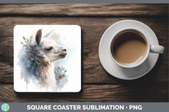 GorgeousFarm Christmas Botanicals Square Coaster design.