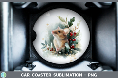 GorgeousFarm Christmas Botanicals Car Coaster design.