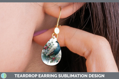 GorgeousFarm Christmas Botanicals Teardrop Earrings design.