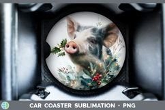 GorgeousFarm Christmas Botanicals Car Coaster design.