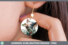 GorgeousFarm Christmas Botanicals Round Earrings design.