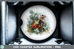 GorgeousFarm Christmas Botanicals Car Coaster design.