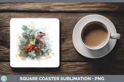 GorgeousFarm Christmas Botanicals Square Coaster design.