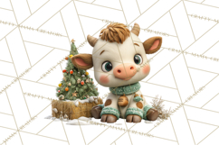 Farm Animal Christmas Clipart Baby Animals Holiday PNG Product Image 3