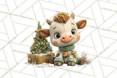 Farm Animal Christmas Clipart Baby Animals Holiday PNG Product Image 3