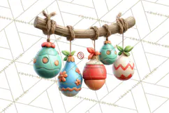 Farm Animal Christmas Clipart Baby Animals Holiday PNG Product Image 4
