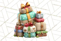 Farm Animal Christmas Clipart Baby Animals Holiday PNG Product Image 2