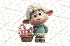 Farm Animal Christmas Clipart Baby Animals Holiday PNG Product Image 2