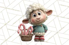 Farm Animal Christmas Clipart Baby Animals Holiday PNG Product Image 2
