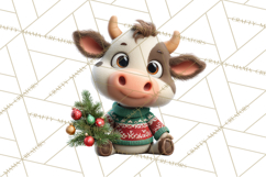 Farm Animal Christmas Clipart Baby Animals Holiday PNG Product Image 3