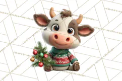 Farm Animal Christmas Clipart Baby Animals Holiday PNG Product Image 3