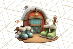 Farm Animal Christmas Clipart Baby Animals Holiday PNG Product Image 2