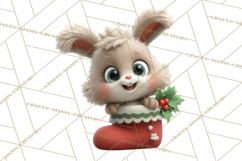 Farm Animal Christmas Clipart Baby Animals Holiday PNG Product Image 3