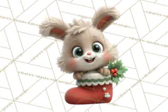 Farm Animal Christmas Clipart Baby Animals Holiday PNG Product Image 3